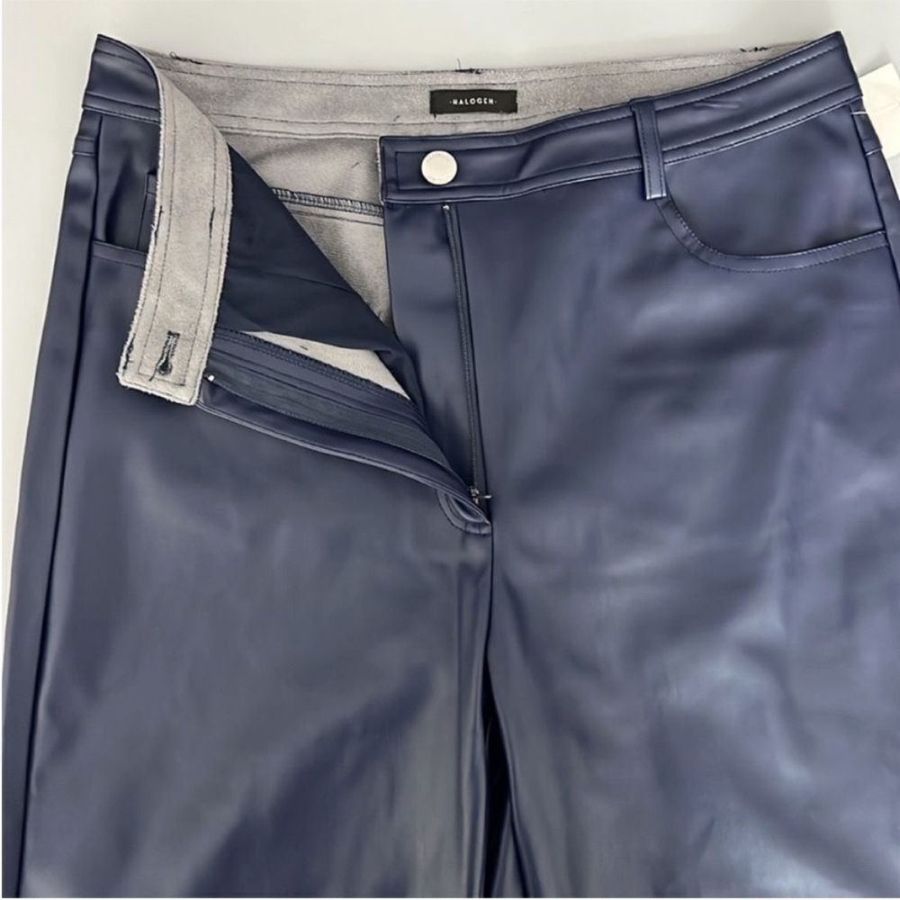 031 New Halogen® 5-Pocket Faux Leather Pants in Classic Blue Size 8 - Picture 7 of 11